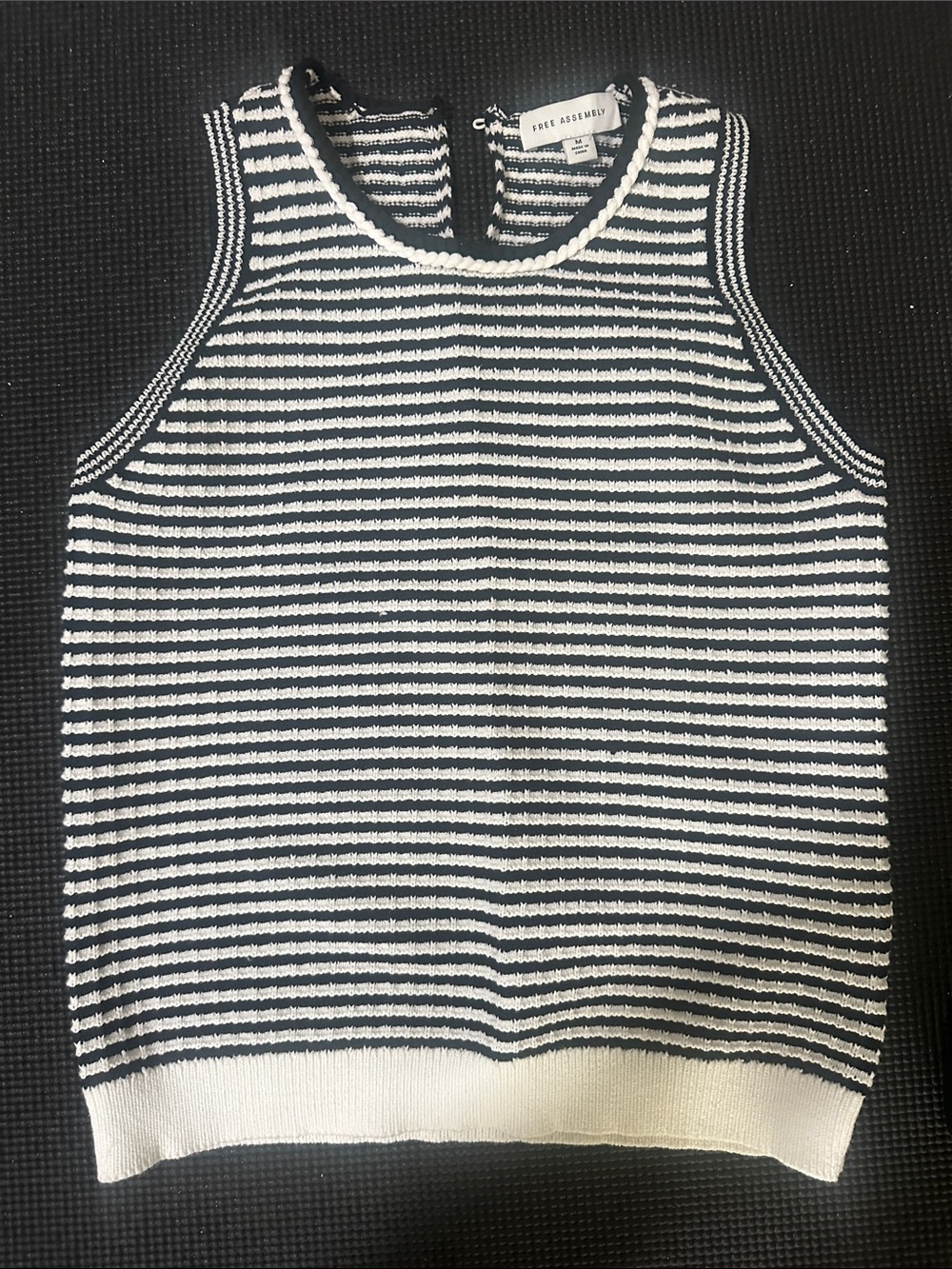 Striped Black & White Knit Tank Top by Vince